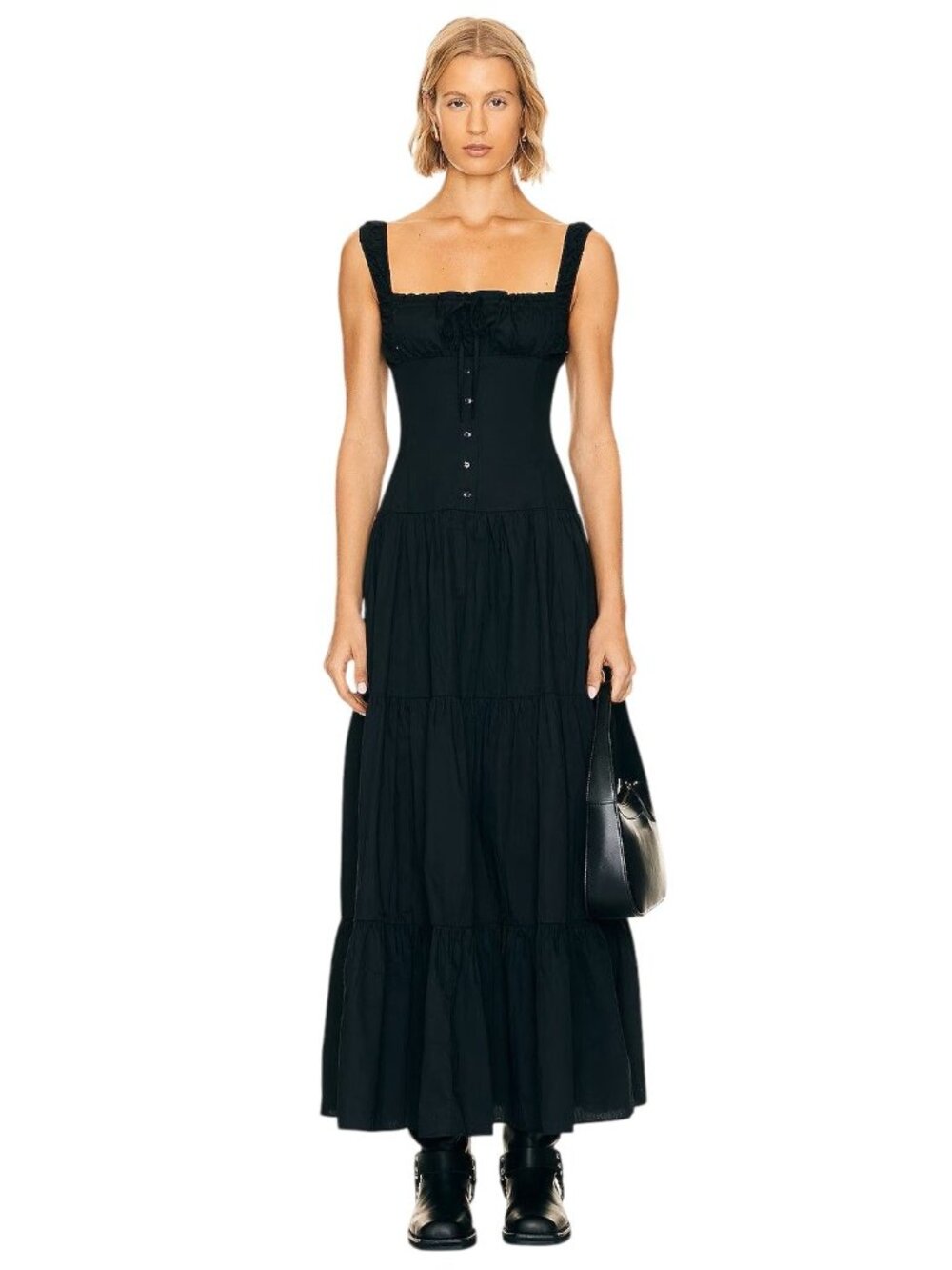 LIONESS Heart Shaped Maxi in Onyx Black New Womens Long Gown Dress - Picture 1 of 15